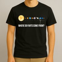Where Do Farts Come From Uranus Funny Universe T-Shirt