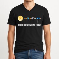 Where Do Farts Come From Uranus Funny Universe V-Neck T-Shirt