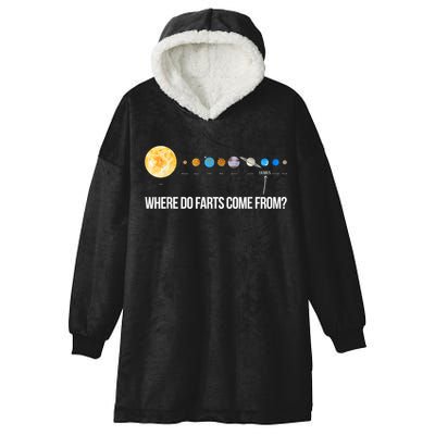 Where Do Farts Come From Uranus Funny Universe Hooded Wearable Blanket