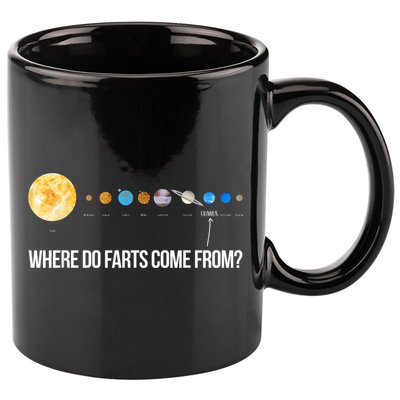Where Do Farts Come From Uranus Funny Universe 11oz C Handle Ceramic Mug
