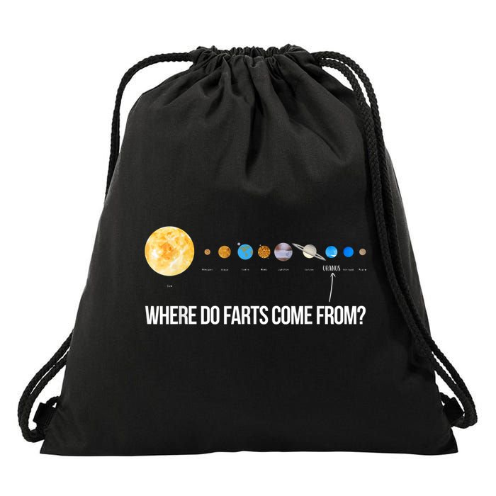 Where Do Farts Come From Uranus Funny Universe Drawstring Bag