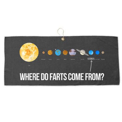 Where Do Farts Come From Uranus Funny Universe Large Microfiber Waffle Golf Towel