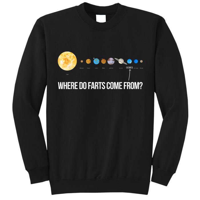 Where Do Farts Come From Uranus Funny Universe Tall Sweatshirt