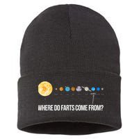 Where Do Farts Come From Uranus Funny Universe Sustainable Knit Beanie