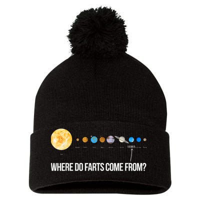 Where Do Farts Come From Uranus Funny Universe Pom Pom 12in Knit Beanie