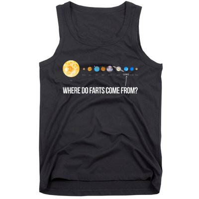 Where Do Farts Come From Uranus Funny Universe Tank Top
