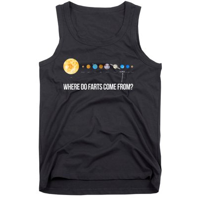 Where Do Farts Come From Uranus Funny Universe Tank Top