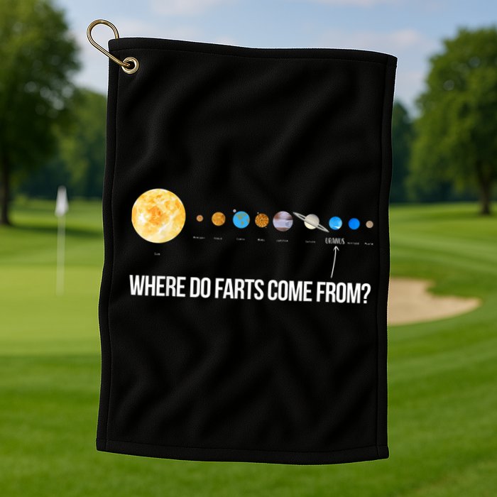 Where Do Farts Come From Uranus Funny Universe Golf Towel