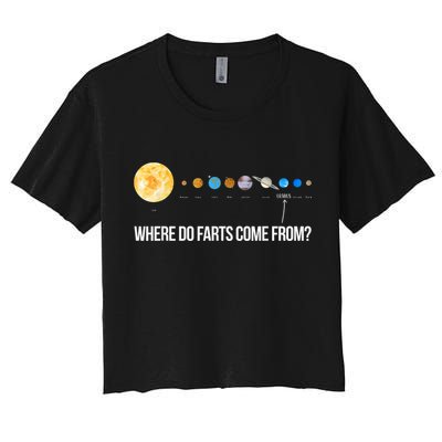 Where Do Farts Come From Uranus Funny Universe Crop Top
