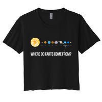 Where Do Farts Come From Uranus Funny Universe Crop Top