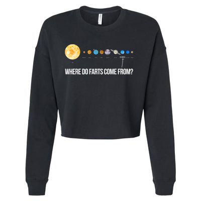 Where Do Farts Come From Uranus Funny Universe Cropped Pullover Crew