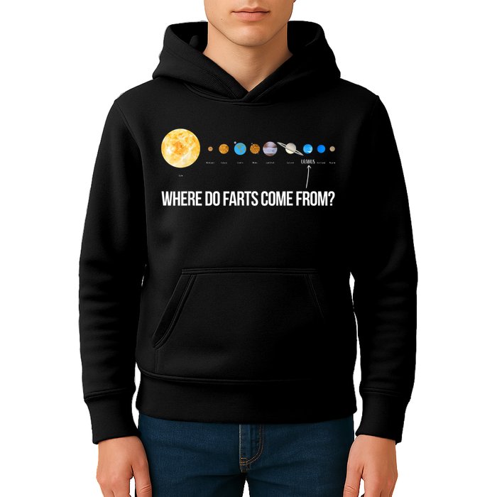 Where Do Farts Come From Uranus Funny Universe Kids Hoodie