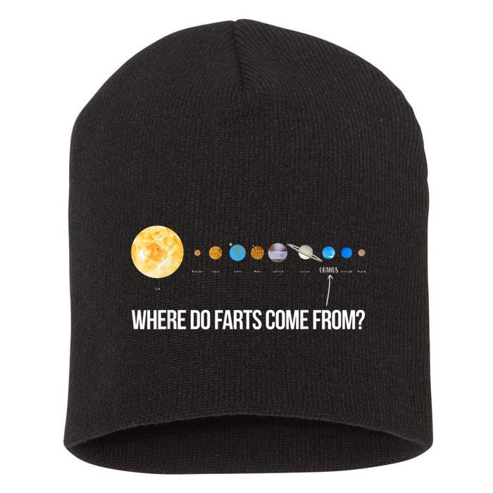 Where Do Farts Come From Uranus Funny Universe Short Acrylic Beanie