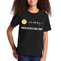 Where Do Farts Come From Uranus Funny Universe Kids T-Shirt
