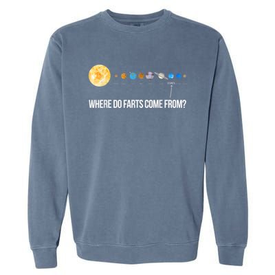 Where Do Farts Come From Uranus Funny Universe Garment-Dyed Sweatshirt