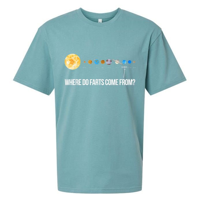 Where Do Farts Come From Uranus Funny Universe Sueded Cloud Jersey T-Shirt
