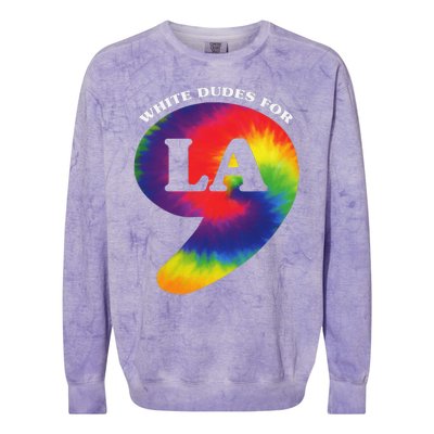 White Dudes For Kamala Harris Comma La Tie Die Colorblast Crewneck Sweatshirt