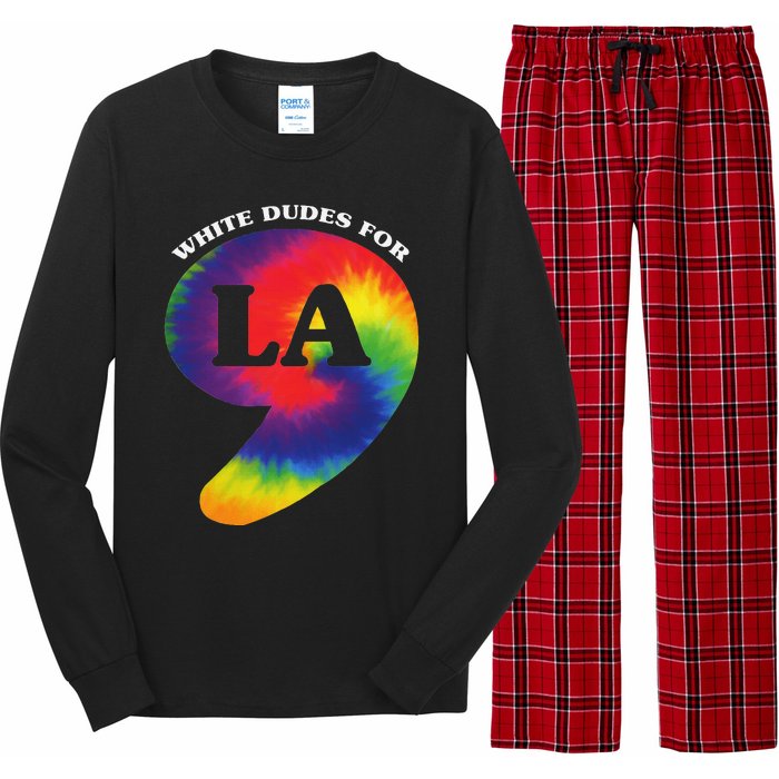 White Dudes For Kamala Harris Comma La Tie Die Long Sleeve Pajama Set