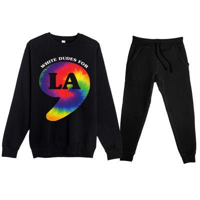 White Dudes For Kamala Harris Comma La Tie Die Premium Crewneck Sweatsuit Set