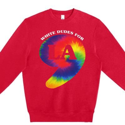 White Dudes For Kamala Harris Comma La Tie Die Premium Crewneck Sweatshirt