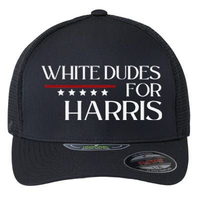 White Dudes For Kamala Harris 2024 Flexfit Unipanel Trucker Cap