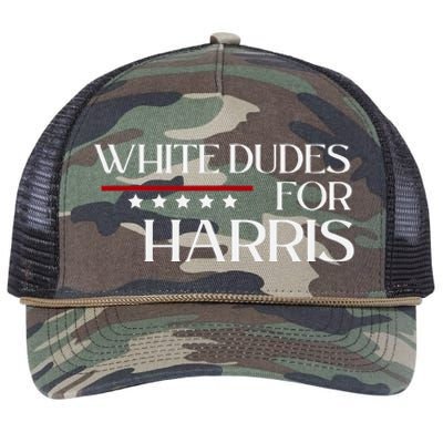 White Dudes For Kamala Harris 2024 Retro Rope Trucker Hat Cap