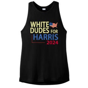 White Dudes For Kamalaharris 2024 President Ladies PosiCharge Tri-Blend Wicking Tank