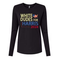 White Dudes For Kamalaharris 2024 President Womens Cotton Relaxed Long Sleeve T-Shirt