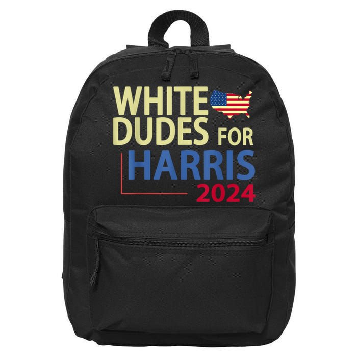 White Dudes For Kamalaharris 2024 President 16 in Basic Backpack