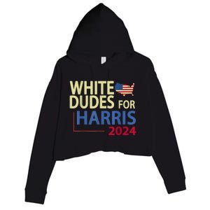 White Dudes For Kamalaharris 2024 President Crop Fleece Hoodie