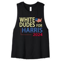 White Dudes For Kamalaharris 2024 President Women's Racerback Cropped Tank