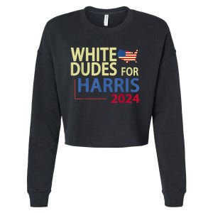 White Dudes For Kamalaharris 2024 President Cropped Pullover Crew