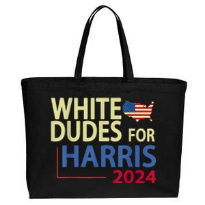 White Dudes For Kamalaharris 2024 President Cotton Canvas Jumbo Tote