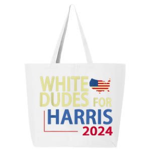 White Dudes For Kamalaharris 2024 President 25L Jumbo Tote