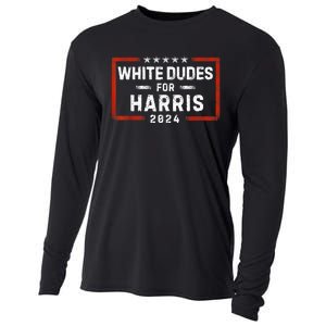 White Dudes For Harris Support President Kamala Usa Flag Kamalaharris Cooling Performance Long Sleeve Crew