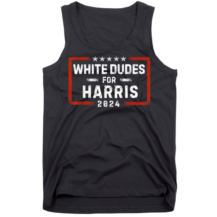 White Dudes For Harris Support President Kamala Usa Flag Kamalaharris Tank Top