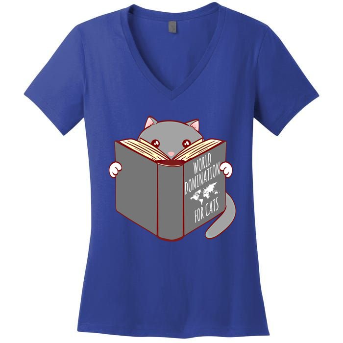 World Domination For Cats Ruler Collection Cute Gift Women's V-Neck T-Shirt