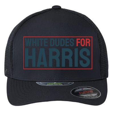 White Dudes For Harris 2024 Flexfit Unipanel Trucker Cap