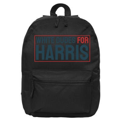 White Dudes For Harris 2024 16 in Basic Backpack