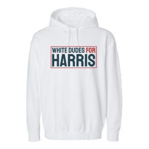 White Dudes For Harris 2024 Garment-Dyed Fleece Hoodie