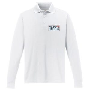 White Dudes For Harris 2024 Performance Long Sleeve Polo