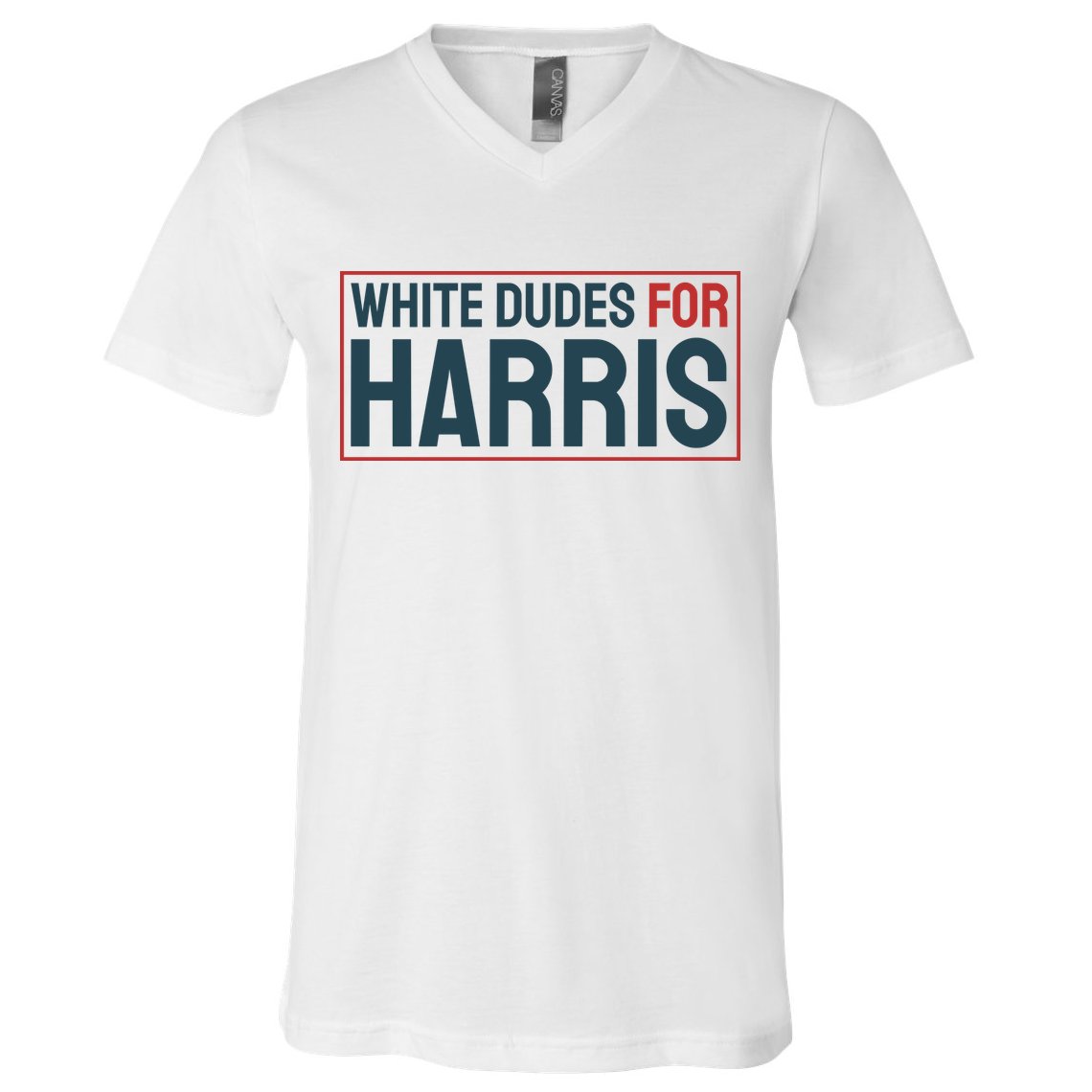 White Dudes For Harris 2024 V-Neck T-Shirt