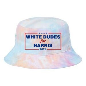 White Dudes For Harris 2024 Tie Dye Newport Bucket Hat