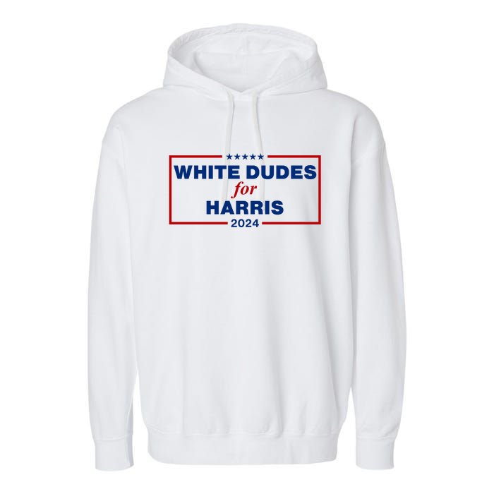 White Dudes For Harris 2024 Garment-Dyed Fleece Hoodie