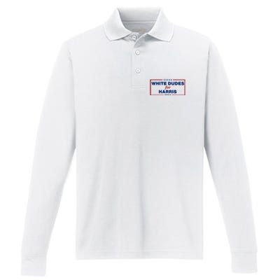 White Dudes For Harris 2024 Performance Long Sleeve Polo