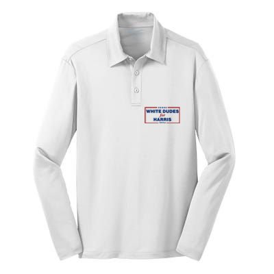 White Dudes For Harris 2024 Silk Touch Performance Long Sleeve Polo