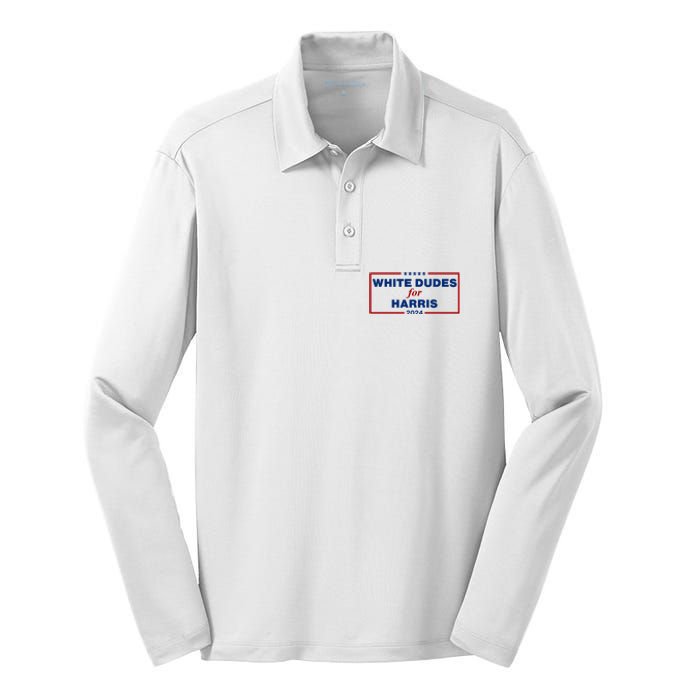 White Dudes For Harris 2024 Silk Touch Performance Long Sleeve Polo