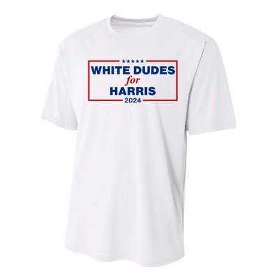 White Dudes For Harris 2024 Performance Sprint T-Shirt