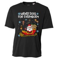 Wiener Dogs For Everybody Santa Funny Christmas Dachshund Cooling Performance Crew T-Shirt