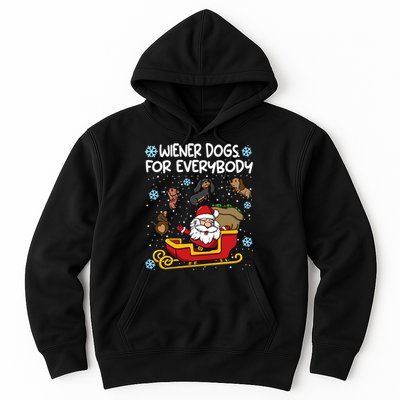 Wiener Dogs For Everybody Santa Funny Christmas Dachshund Hoodie